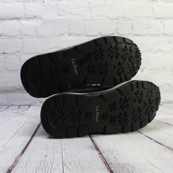 LL BEAN Gray Mesh Leather Mid Lace Up Waterproof Hiking Boots Size 9 - Picture 9 of 9